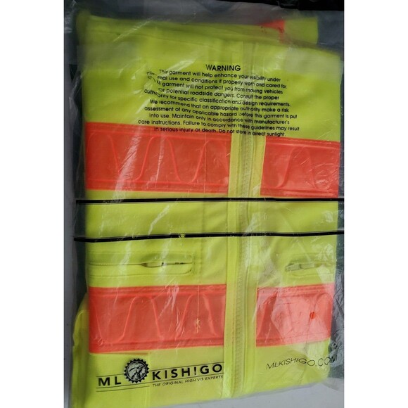 ML Kishigo 1197 5-Pocket High Visibility Safety Vest Size MEDIUM - NEW - Picture 4 of 7